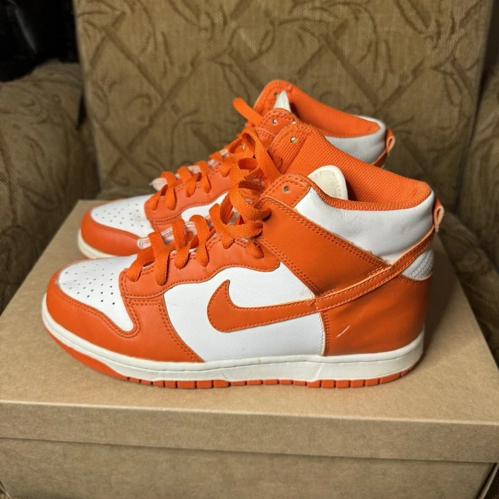 Nike Dunk High SP Syracuse 2021 7Y 8.5W‎ GS DB2179-100 Blaze Orange